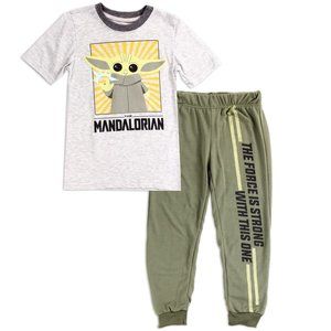 Baby Yoda Tee and Pants Set Star Wars Mandalorian Boys Tshirt Joggers Sweats